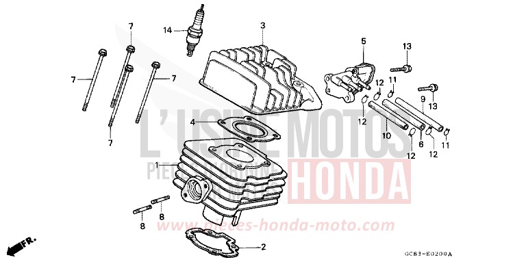 ZYLINDER/ZYLINDERKOPF von NHX 110 Lead PEARL MILKEY WHITE (NH162) von 1990
